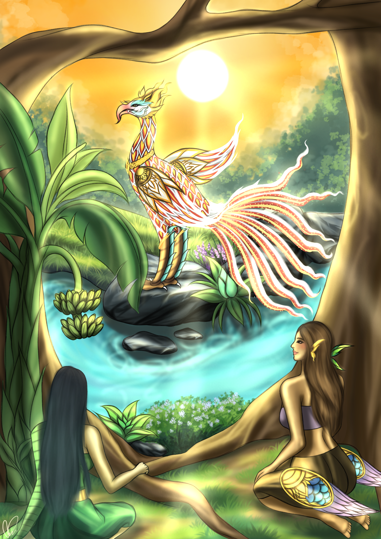 SOM GENESIS artwork 9, KARAVIK: The Song of Himavanta, original hand-drawn digital illustration by Thai artist Som